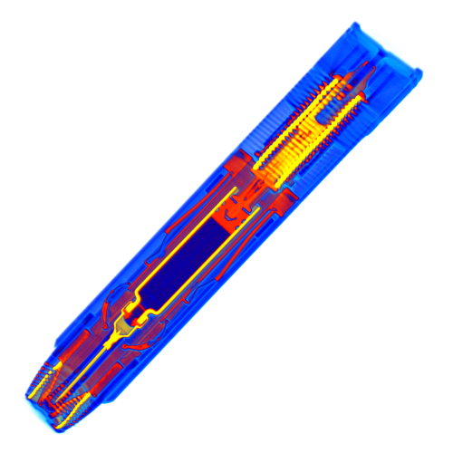 Full length slice of the internal workings of Mylan's EpiPen [Credit: Scan of the Month].