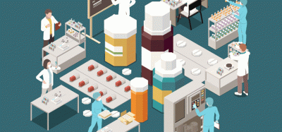 cartoon drug manufacturing production line